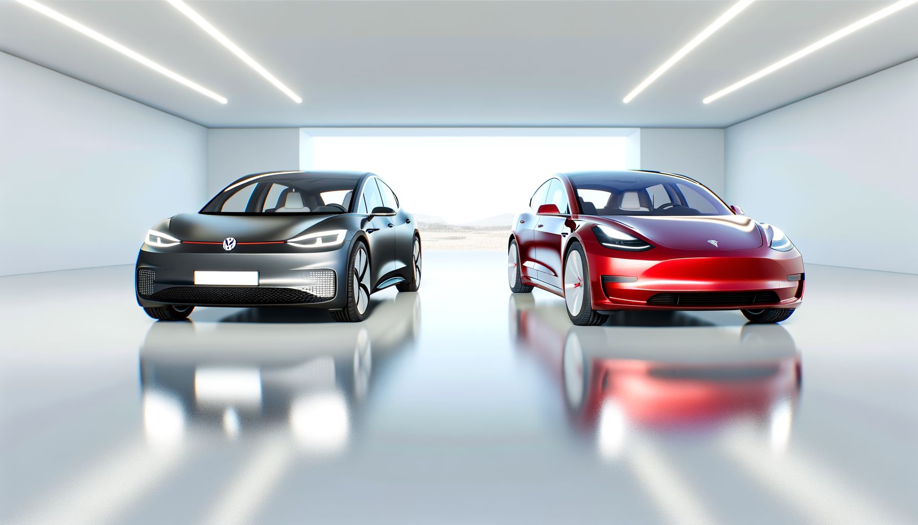 Volkswagen ID.7 y Tesla Model 3, comparativa de-berlina eléctrica